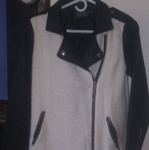 Astr leather and wool jacket